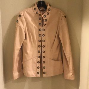 Beige Leather Jacket